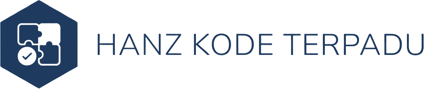 Logo tulisan PT Hanz Kode Terpadu warna navy
